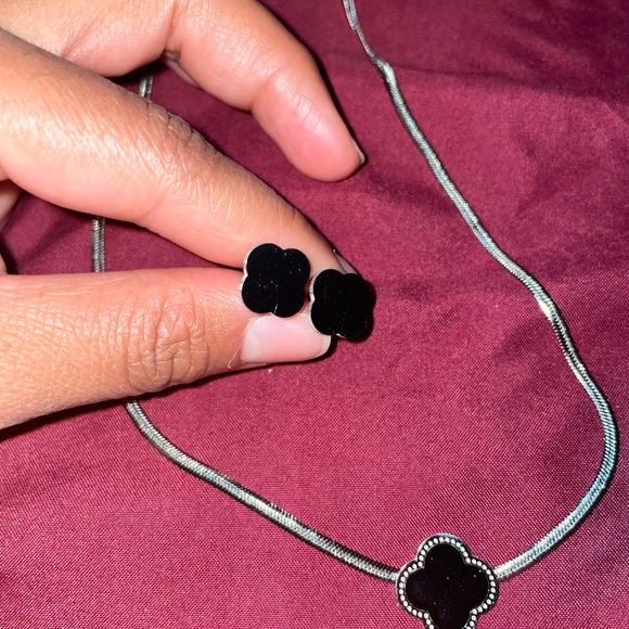 925 Alhambra silver necklace set - Picture 2 of 11